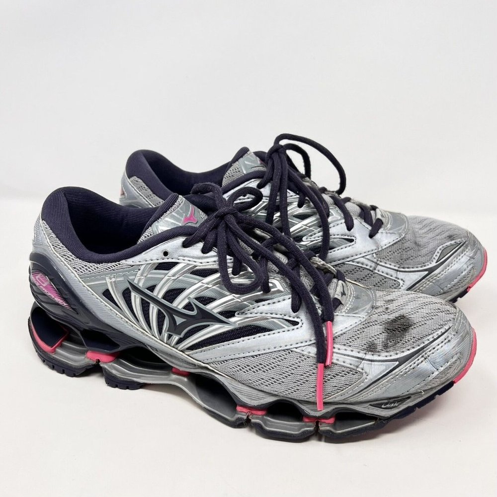 Mizuno Wave Prophecy 8 Women's Running Shoes Size 9 Gray Pink J1GD190053